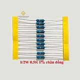 Điện trở vạch 1/2W 0.5R 1% chân đồng (10c)