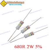 Điện trở vạch 2W 680R 5% (túi 200c)