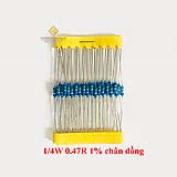 Điện trở vạch 1/4W 0.47R 1% chân đồng (50c)