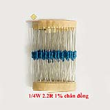 Điện trở vạch 1/4W 2.2R 1% chân đồng (50c)