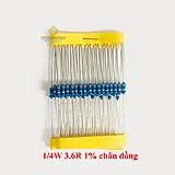 Điện trở vạch 1/4W 3.6R 1% chân đồng (50c)