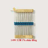 Điện trở vạch 1/4W 5.1R 1% chân đồng (50c)