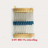 Điện trở vạch 1/4W 10R 1% chân đồng (50c)