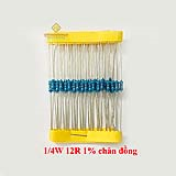 Điện trở vạch 1/4W 12R 1% chân đồng (50c)