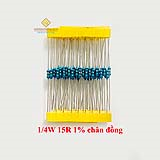 Điện trở vạch 1/4W 15R 1% chân đồng (50c)