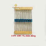 Điện trở vạch 1/4W 43R 1% chân đồng (50c)