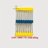 Điện trở vạch 1/4W 150R 1% chân đồng (50c)