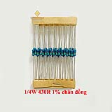 Điện trở vạch 1/4W 430R 1% chân đồng (50c)