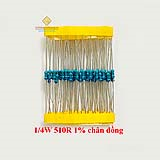 Điện trở vạch 1/4W 510R 1% chân đồng (50c)