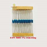 Điện trở vạch 1/4W 560R 1% chân đồng (50c)