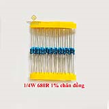 Điện trở vạch 1/4W 680R 1% chân đồng (50c)