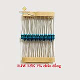 Điện trở vạch 1/4W 1.5K 1% chân đồng (50c)