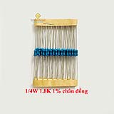 Điện trở vạch 1/4W 1.8K 1% chân đồng (50c)