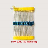 Điện trở vạch 1/4W 2.4K 1% chân đồng (50c)