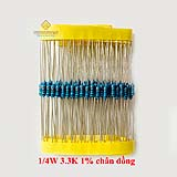 Điện trở vạch 1/4W 3.3K 1% chân đồng (50c)