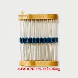 Điện trở vạch 1/4W 8.2K 1% chân đồng (50c)