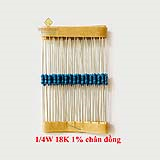 Điện trở vạch 1/4W 18K 1% chân đồng (50c)