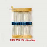 Điện trở vạch 1/4W 27K 1% chân đồng (50c)