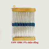 Điện trở vạch 1/4W 150K 1% chân đồng (50c)