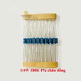 Điện trở vạch 1/4W 180K 1% chân đồng (50c)