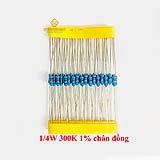 Điện trở vạch 1/4W 300K 1% chân đồng (50c)