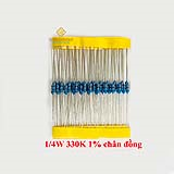 Điện trở vạch 1/4W 330K 1% chân đồng (50c)