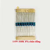 Điện trở vạch 1/4W 510K 1% chân đồng (50c)