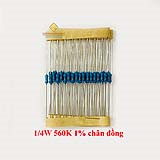 Điện trở vạch 1/4W 560K 1% chân đồng (50c)