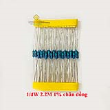 Điện trở vạch 1/4W 2.2M 1% chân đồng (50c)