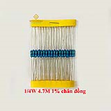 Điện trở vạch 1/4W 4.7M 1% chân đồng (50c)