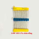 Điện trở vạch 1/4W 10M 1% chân đồng (50c)