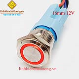 Nút nhấn giữ 16mm hợp kim chống nước có đèn 12-24V (màu đỏ)